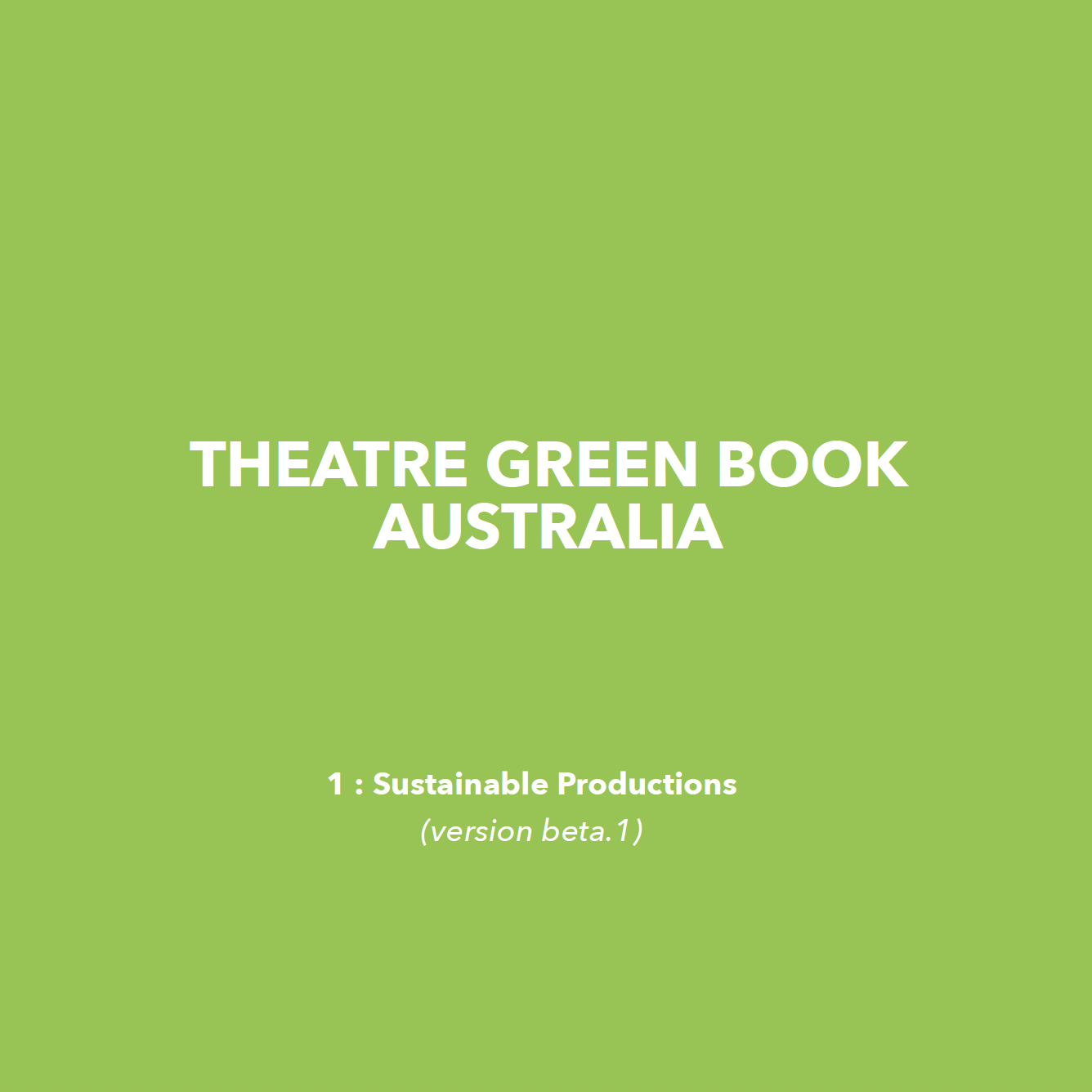 Theatre Green Book Australia
